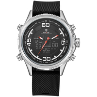 WEIDE 6306 double affichage numérique montre sangle en silicone confortable alarme calendrier sport montre