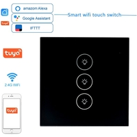 WF-WS03 Tuya AC100-240V interrupteur tactile intelligent 86 Type interrupteur 3Gang Standard UE intelligent fonctionne a