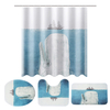 Whale Ocean rideau de douche tapis de bain piédestal tapis couvercle tapis de couverture de toilette