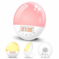 WIFI Sunrise Alarm Clock Light Radio FM Smart Wake Up LED Sunrise Light Tuya APP Control Work with Alexa / Google 7 Colo