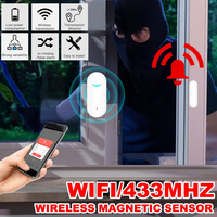 WIFI/433MHZ capteur de porte de fenêtre porte ouverte/fermée APP alarme à la maison
