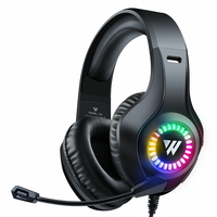 Wintory M3 Casque de jeu Stéréo RVB Lumière 50mm Pilote Stéréo Réglable Casque antibruit avec micro
