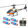 WLtoys V950 2.4G 6CH 3D6G Système sans brosse Flybarless RC Hélicoptère RTF Avec 4 PCS 11.1V 1500MAH Lipo Batterie