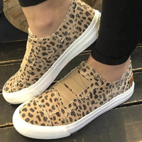 Woemn Leopard Printing Elastic Bande Chaussures plates en toile décontractées