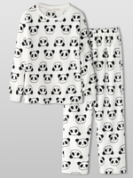 Women All Over Cartoon Panda Ensemble de pyjama en peluche à manches longues