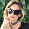 Womens Vintage Cat Eye UV400 Lunettes de soleil à monture ronde Lunettes de soleil dété Lunettes de soleil