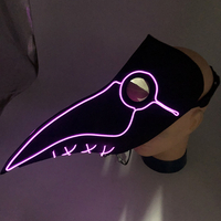 Woodpecker LED masque de peste médecin LED illuminer lueur Halloween masque Cosplay