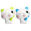Woow Squishy Cat 13cm Collection Row Rising Collection Mignon Décor Soft Toy Blue and Green
