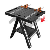 WORX WX051 Table de travail multifonction Table de sciage pliable à chevalet avec pinces rapides