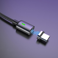 WSKEN Shark X3 2A LED Charge rapide magnétique Type-C Câble de données USB 1.2M pour Mi8 Note8 HUAWEI P30Pro pour Samsun