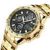 WWOOR 8019 LED Montre numérique dalarme Montre en acier à double affichage de style professionnel