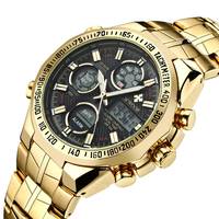 WWOOR 8019 LED Montre numérique dalarme Montre en acier à double affichage de style professionnel