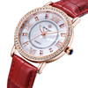 WWOOR 8807 Ultra mince design élégant dames montre-bracelet bracelet en cuir montres à quartz