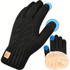 XANES Touch Screen Double-Layer Thick Velvet Thermal Winter Gloves for Men Women Coldproof Warm Knitted Gloves for Outdo