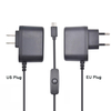 XIAO R 5V 3A Type-C US / EU Adaptateur chargeur prise avec interrupteur pour Raspberry Pi 4B