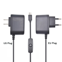 XIAO R 5V 3A Type-C US / EU Adaptateur chargeur prise avec interrupteur pour Raspberry Pi 4B