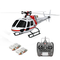 XK K123 6CH système sans brosse 3D6G AS350 échelle hélicoptère RC compatible avec FUTAB-A S-FHSS 4PCS 3.7V 500MAH Lipo B