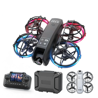 XKJ K100 MAX MINI WiFi FPV with LCD Screen Controller HD Dual Camera Optical Flow Hover Dazzling Lights Circle Protectio
