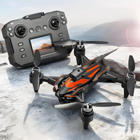 XKJ K12 MAX Three Camera WiFi FPV with LCD Screen Controller Servo Gimbal 360° Obstacle Avoidance Brushless Foldable RC