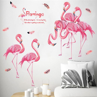 XL8389 autocollant mural flamant rose pour décoration de la maison chambre salon étude enfants bureau à domicile décor