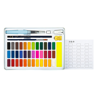 XM Ecosystem Deli 24/36 couleurs solide ensemble de peinture aquarelle boîte de fer en métal peint à la main aquarelle P