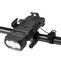 Xmund 4 in 1 500Lm Brightness Bike Headlight 3000mAh Battery IPX6 Waterproof 3 Light Modes 120° Rotation Power Bank Phon