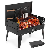 Xmund Portable Foldable Barbecue Grill with Adjustable Height & Convenient Storage Ideal for Backyard,  Lawn,  Garden Gath