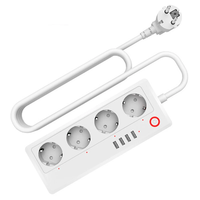 XS-A26 16A Smart WiFi Power Strip with 4 EU Outlets Plug and 4 USB Charging Port Timing Function App Voice Control Work