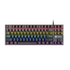 XUNSVFOX K80 clavier mécanique 87 touches touches de couleurs mélangées interrupteur bleu USB filaire arc-en-ciel lumièr