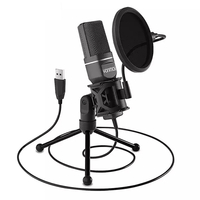 Yanmai SF-777 USB Filaire Micro 360 degrés Conventable Réduction Du Bruit RVB Effet Streaming Microphone Denregistr