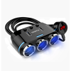 YANTU 12V-24V Car Charger Charging Port 3.1A QC3.0 Fast Charger Car Power Socket With 3 Charging Cable