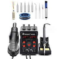 Yarboly 8586D LED Digital Soldering Station Hot Air Tool Rework Station 700W Power Intelligent Automatic Cooling ESD Des