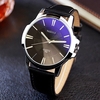 YAZOLE 332 Mode Simple Style Business Men Montre au poignet en cuir Quartz Montre