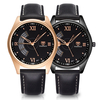 YAZOLE 337 affaires décontracté grand cadran à chiffres romains bracelet en cuir PU 3ATM étanche hommes montre à Quartz