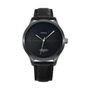 YAZOLE 503 Simple Segmentation Dial Bracelet En Cuir À La Mode Hommes Montre Étanche À Quartz