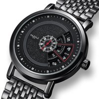 YAZOLE 509 en acier inoxydable aiguille rouge aiguille tournevis design hommes mode quartz montre