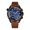 YAZOLE Outdoor cadran tridimensionnel en cuir PU Bande Montre à quartz étanche