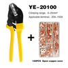 YE-20100 + 100 pièces ensemble pinces à sertir outils fil cosse U Type borne à sertir pince ensemble câble pince outil