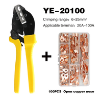 YE-20100 + 100 pièces ensemble pinces à sertir outils fil cosse U Type borne à sertir pince ensemble câble pince outil