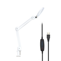 YG-811-1 8X Lampe loupe 780mm Loupe de bureau éclairée 14W LED Lampe avec bras pivotant à pince de 81mm ou lecture avec