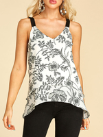 YOINS Camisole à col en V à imprimé floral aléatoire