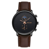 YOLAKO A0540 Masculino Fashion Style étanche hommes bracelet en cuir montre à quartz