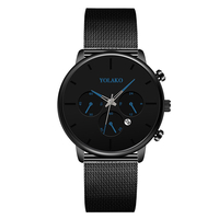 YOLAKO mode Sport soleil peinture cadran chronographe boîtier en alliage complet hommes montre à Quartz