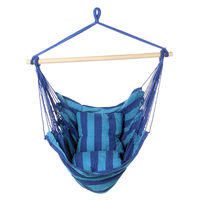 YUANDA Hamac Chair Stripe Hanging Swing Outdoor Garden Portable Seat avec 2 oreillers