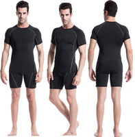 YUERLIAN Hauts de Compression pour hommes Simple Gym Tight Fitness Training T-shirt à manches courtes à séchage rapide é