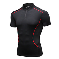 YUERLIAN hommes col montant sport à séchage rapide T-shirt extensible hommes sport Fitness à manches courtes t-shirts dé