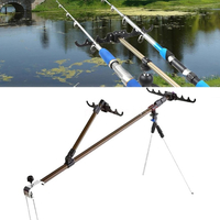 ZANLURE 1.5 / 1.7m support de canne à pêche en alliage support de support de poteau de poisson réglable avec support tré