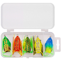 ZANLURE 5/15 pièces leurre de pêche grenouille Soft yeux 3D artificiels appâts de pêche en Silicone avec boîte de rangem
