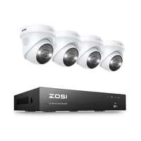 ZOSI 8CH 4K PoE Caméra Vidéo Extérieure Audio Bidirectionnel Vision Nocturne AI Détecteur de Mouvement Alarme IP Cam Kit