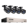 ZOSI C106 8CH Video DVR + 4PCS 2MP 1080P HD Ensemble de caméra coaxiale avec disque dur intégré 1T HDD Système de vidéos